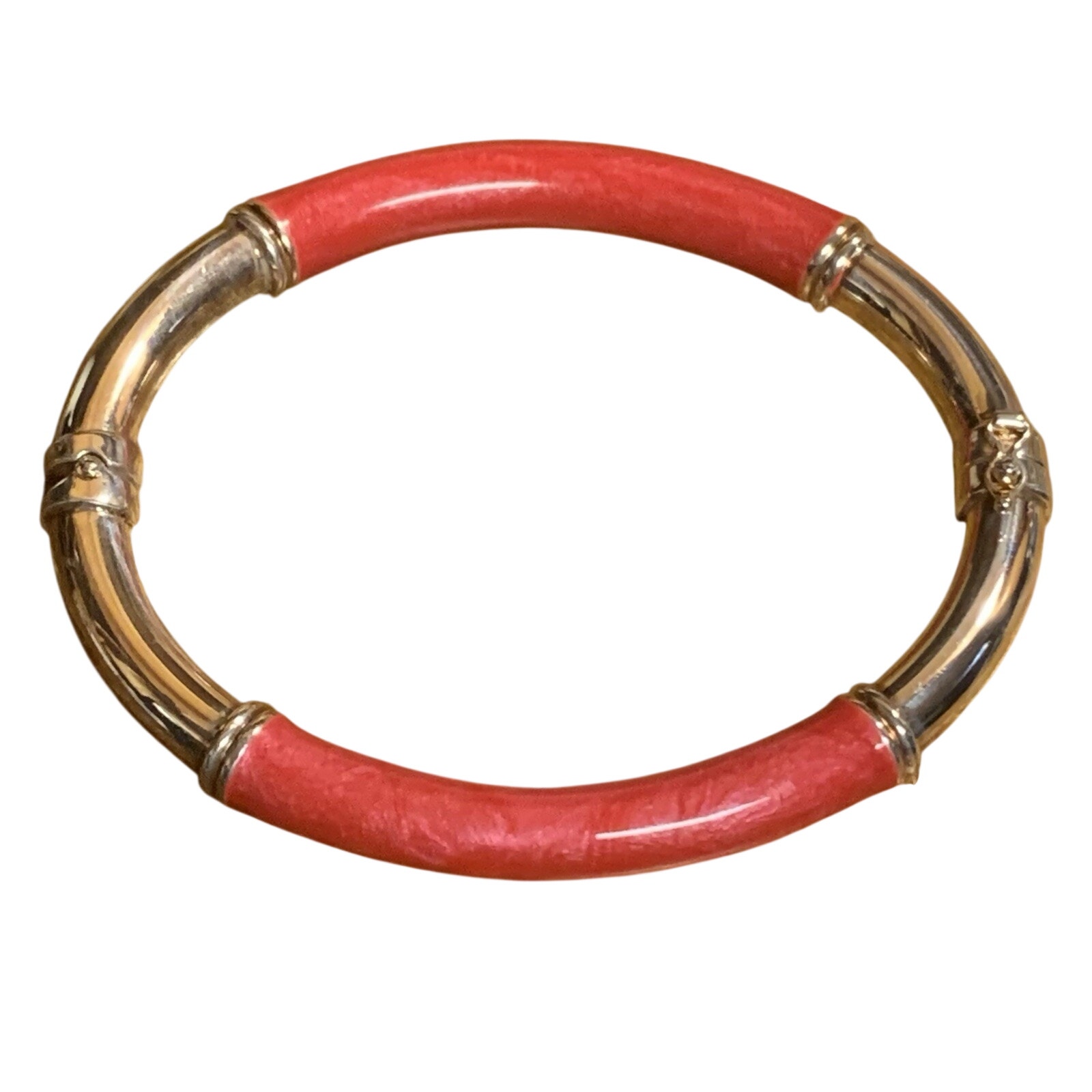 Milor Bangle Sterling Silver With Pink Pearl Enamel Safety Clasp Made In Italy 55$